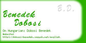 benedek dobosi business card